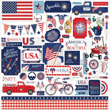 Carta Bella The Fourth Of July - Element Stickers