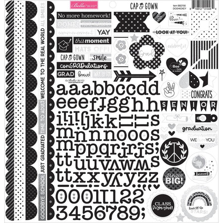 Bella Blvd Cap & Gown - Doohickey Cardstock Stickers