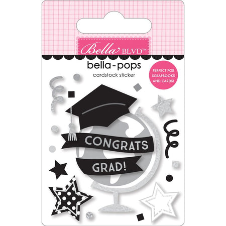 Bella Blvd Cap & Gown - Congrats Grad Bella-Pops 3D Sticker