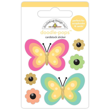 Doodlebug Design Hello Again - Fancy Flutters Doodle-Pops 3D Sticker