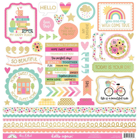 Doodlebug Design Hello Again - This & That Stickers