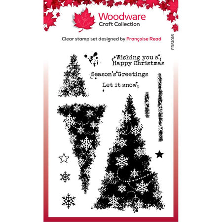 Woodware Clear Magic Stamp - Snowflake Trees