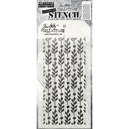 Tim Holtz Layering Stencil - Berry Leaves
