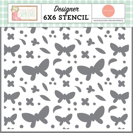 Carta Bella Here Comes Spring - Friendly Butterfly Skies Stencil