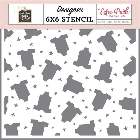 Echo Park Special Delivery Baby Girl - Outfits & Stars Stencil