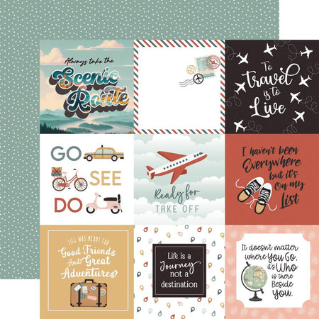 Echo Park Let's Take The Trip - 4x4 Journaling Cards