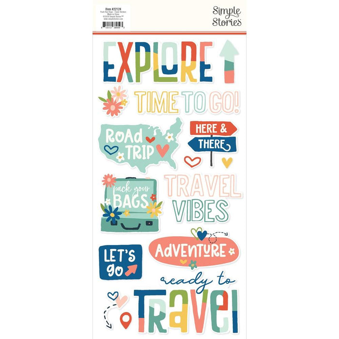 Simple Stories Pack Your Bags - Foam Stickers