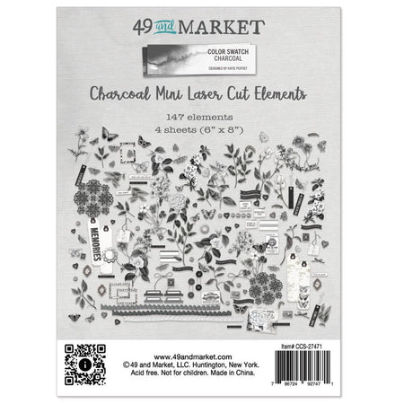 49 & Market Color Swatch Charcoal - Mini Laser Cut Elements