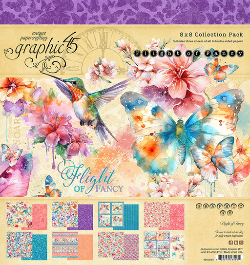 Graphic 45 Flight Of Fancy - 8x8 Pack