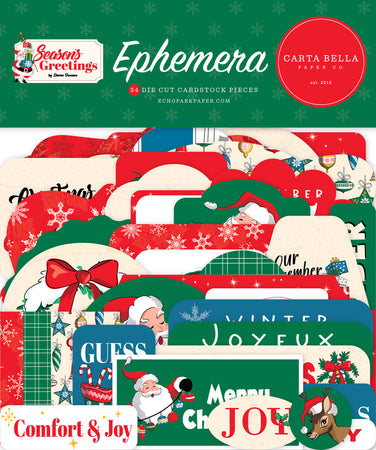 Carta Bella Season's Greetings - Ephemera Icons