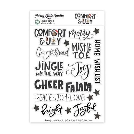 Pretty Little Studio Comfort & Joy - Jingle Words Clear Stickers