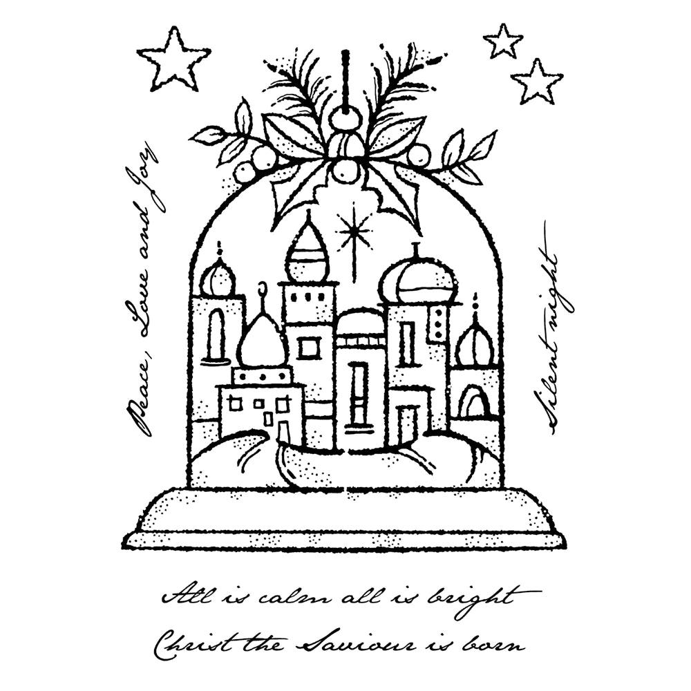 Woodware Clear Magic Stamp - Silent Night Globe