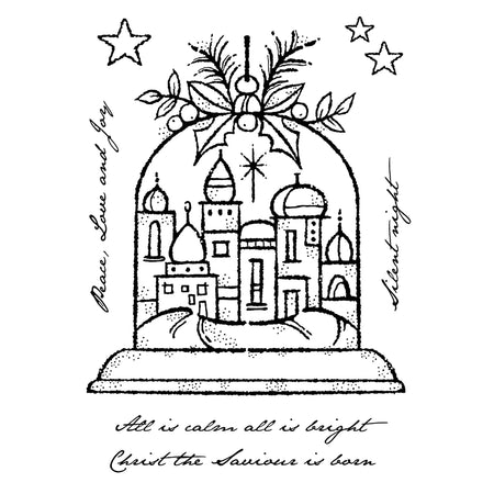 Woodware Clear Magic Stamp - Silent Night Globe