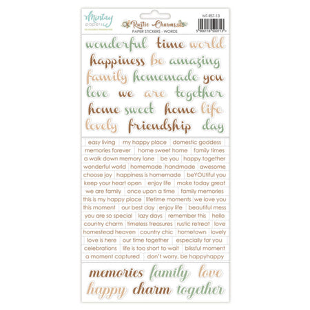 Mintay Papers Rustic Charms - Paper Stickers Words
