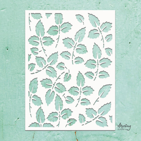 Mintay Papers 6x8 Stencil - Rose Leaves