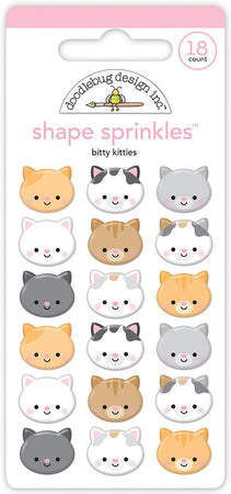Doodlebug Design Pretty Kitty - Bitty Kitties Shape Sprinkles