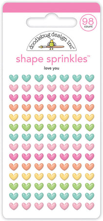 Doodlebug Design Pretty Kitty - Love You Shape Sprinkles