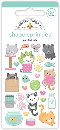 Doodlebug Design Pretty Kitty - Purfect Pals Shape Sprinkles