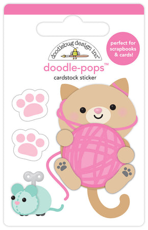 Doodlebug Design Pretty Kitty - Play Time Doodle-Pops 3D Sticker