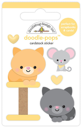 Doodlebug Design Pretty Kitty - Playful Pals Doodle-Pops 3D Sticker