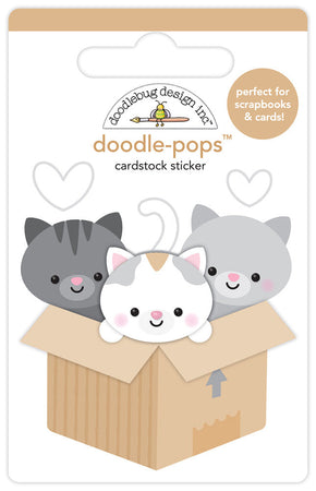 Doodlebug Design Pretty Kitty - Kitty Litter Doodle-Pops 3D Sticker