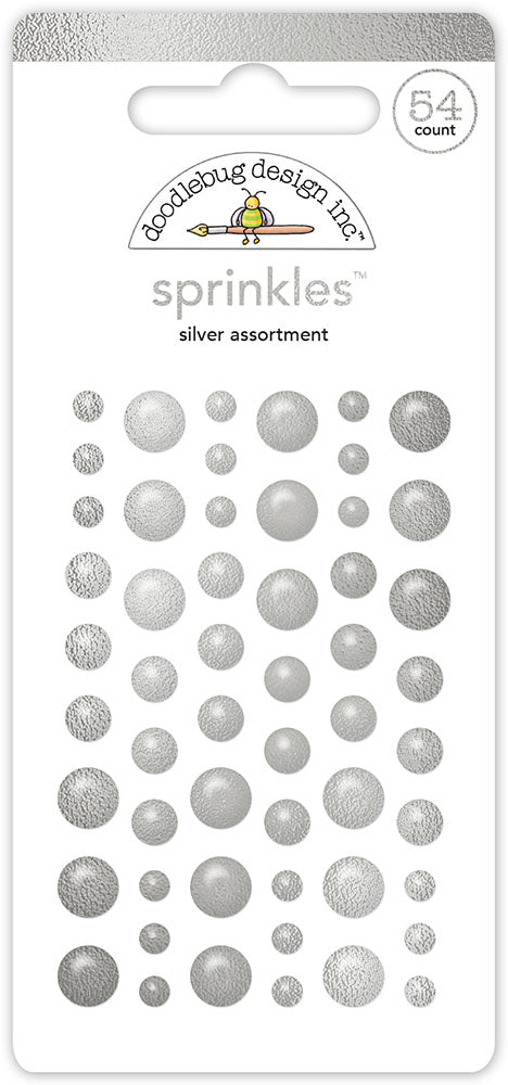 Doodlebug Design Happy Healing - Silver Assortment Shape Sprinkles