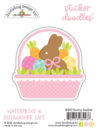 Doodlebug Design Bunny Hop - Bunny Basket Cardstock Sticker Doodle