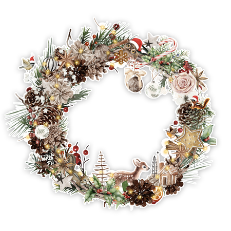 Pretty Little Studio Comfort & Joy - Wreath Winter Balsam Die Cut Paper