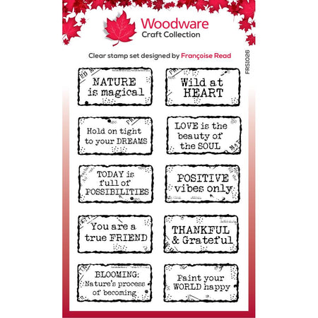 Woodware Clear Magic Stamp - Distressed Labels 1026