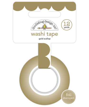 Doodlebug Design Monochromatic Collection - Gold Scallop Washi Tape