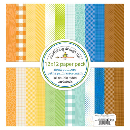 Doodlebug Design Great Outdoors - Petite Prints 12x12 Double Sided Cardstock