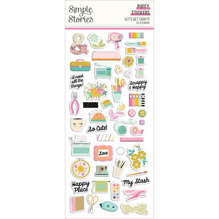 Simple Stories Let's Get Crafty - Puffy Stickers