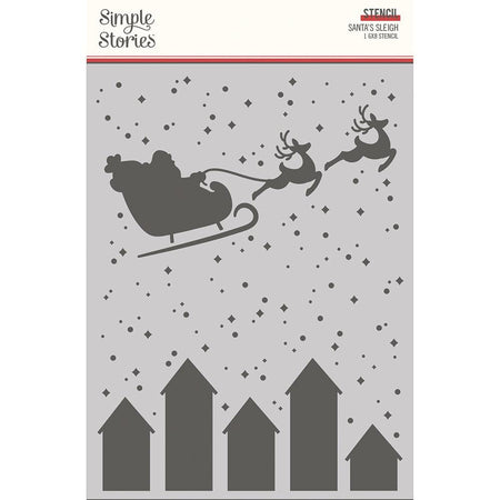 Simple Stories Hearth & Holiday - 6x8 Santa's Sleigh Stencil