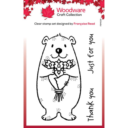Woodware Clear Magic Singles Stamp - Flower Bear
