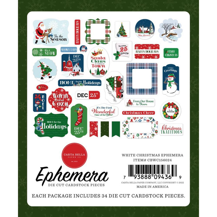 Carta Bella White Christmas - Ephemera Icons