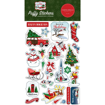 Carta Bella White Christmas - Puffy Stickers