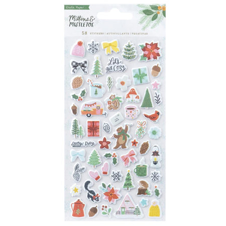 Crate Paper Mittens & Mistletoe - Puffy Stickers