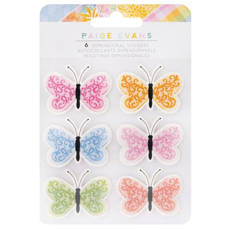 American Crafts Paige Evans Garden Shoppe - Butterflies Dimensional Stickers