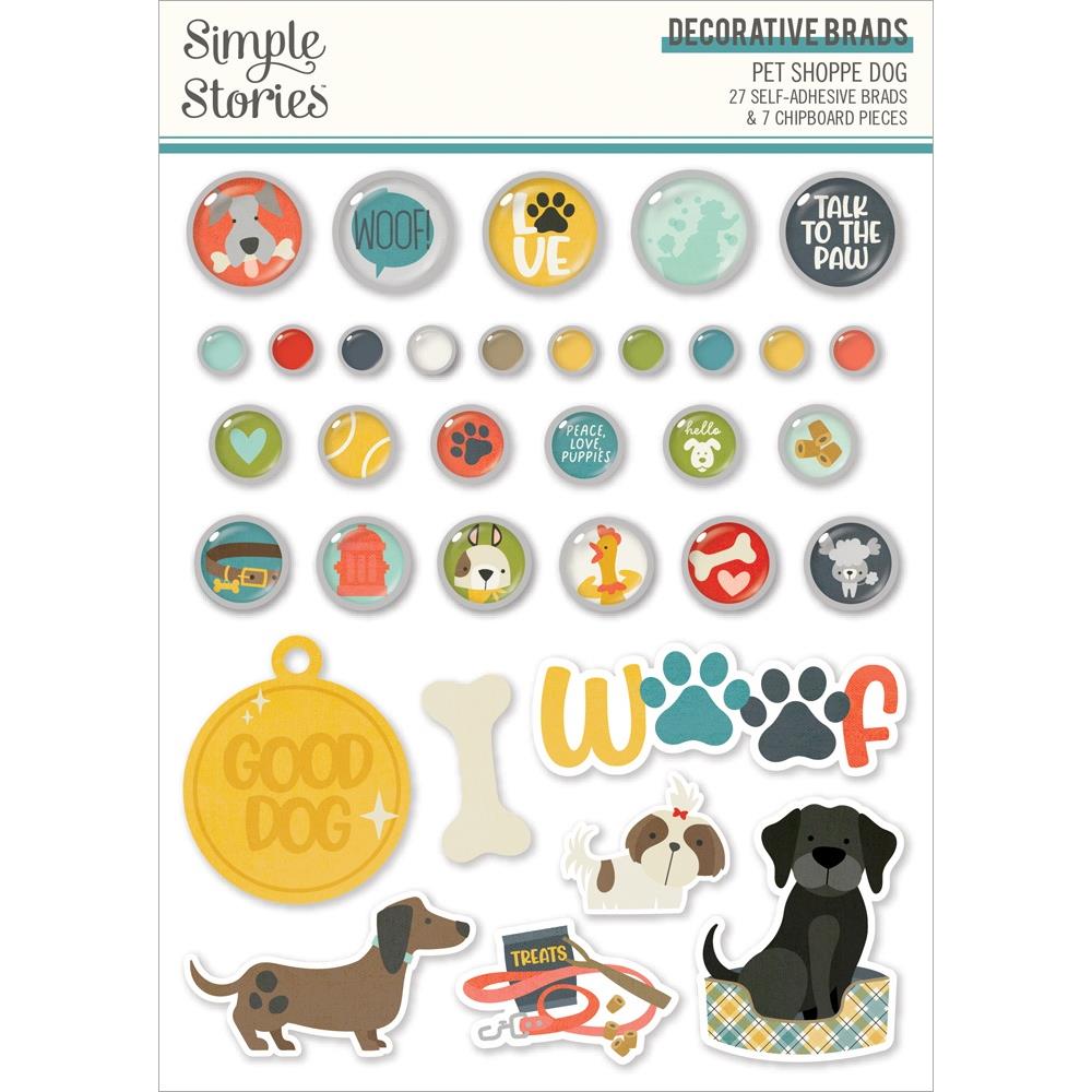 Simple Stories Pet Shoppe Dog - Decorative Brads
