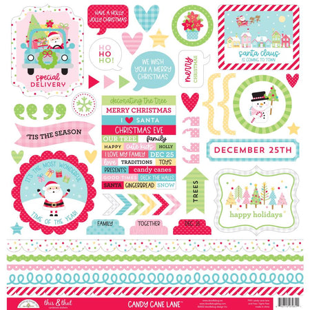Doodlebug Design Candy Cane Lane - This & That Stickers