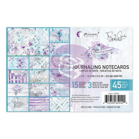 Prima Aquarelle Dreams - 4x6 Journaling Notecards