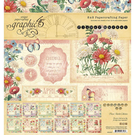 Graphic 45 Flower Market - 8x8 Pad