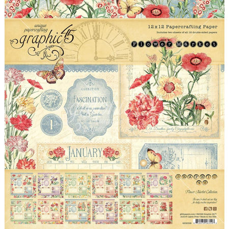 Graphic 45 Flower Market - 12x12 Collection Pack