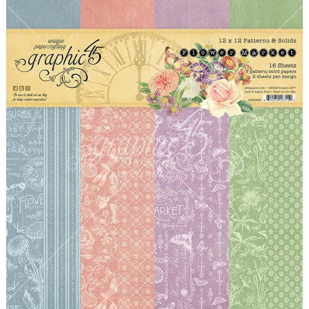 Graphic 45 Flower Market - 12x12 Patterns & Solids