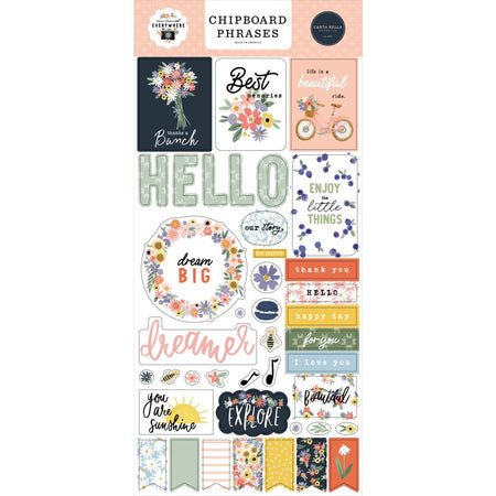 Carta Bella Here, There & Everywhere - Chipboard Phrases