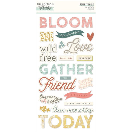 Simple Stories Wildflower - Foam Stickers