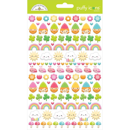 Doodlebug Design Over The Rainbow - Puffy Icon Stickers