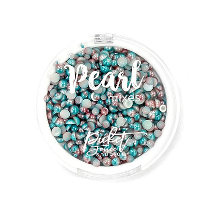Picket Fence Studios Pearl Mix - Aqua Blue & Rose Gold