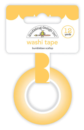 Doodlebug Design Monochromatic Collection - Bumblebee Scallop Washi Tape