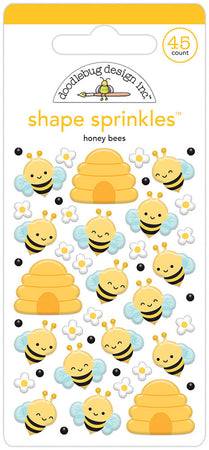 Doodlebug Design Farmers Market - Honey Bees Shape Sprinkles